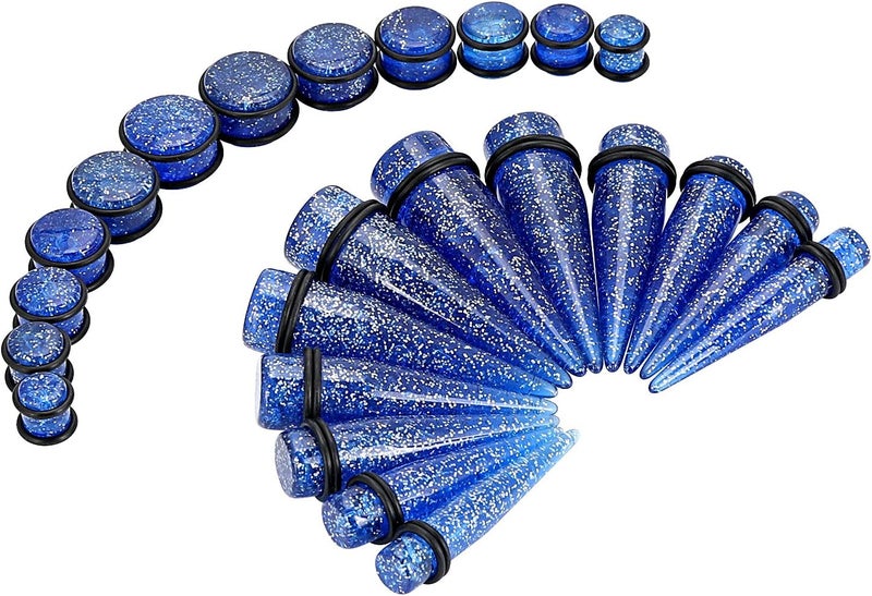 Qmcandy 24pcs Big Gauge Taper Kit Ear Stretching 00G-20mm Large Acrylic Tunnel Plug Set - Image 1